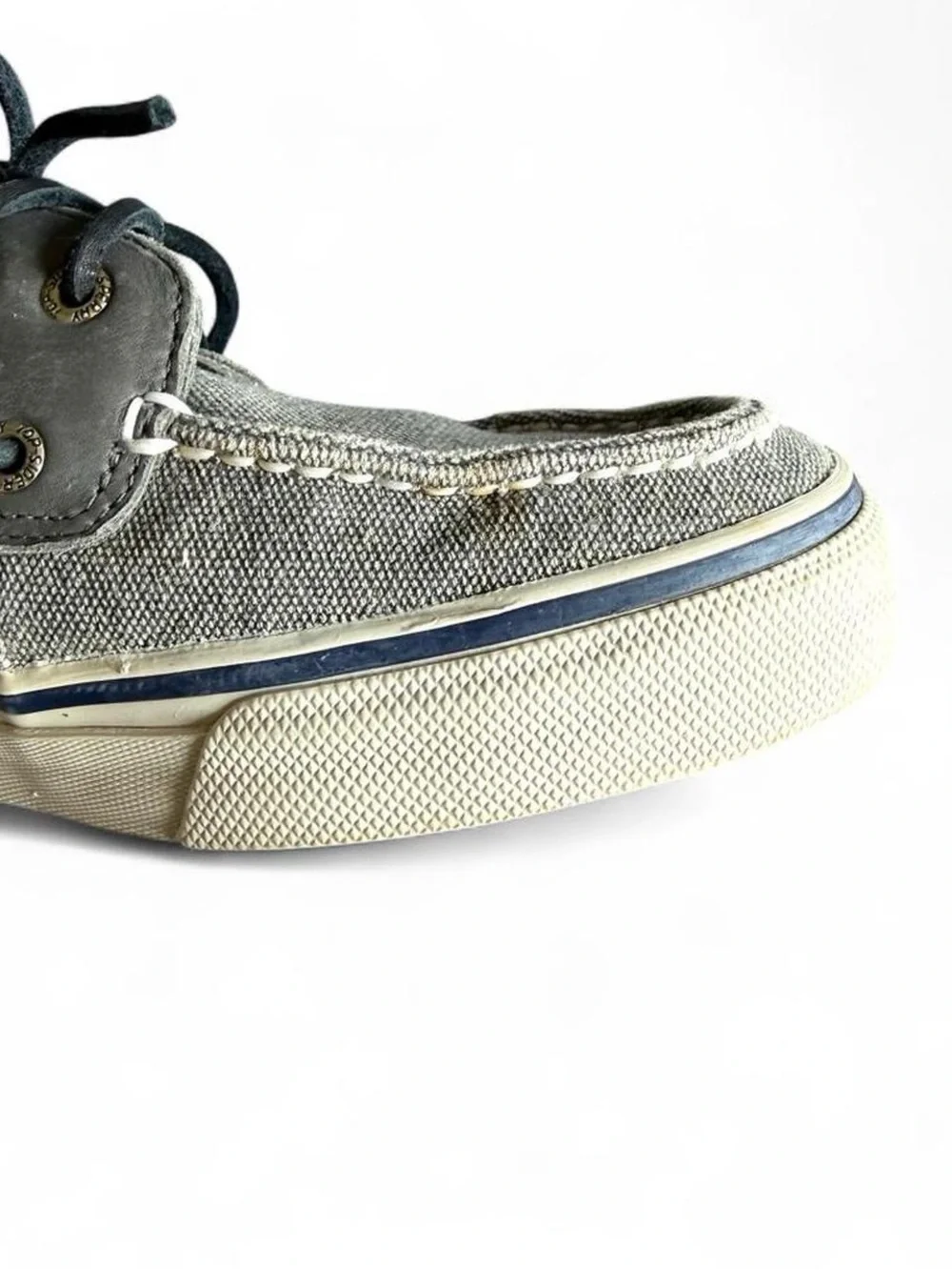 Sperry Bahama II gray canvas boat shoes - preppy classic coastal